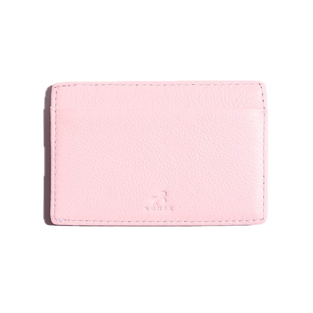 Dahlia pink leather card holder without AirTag holder