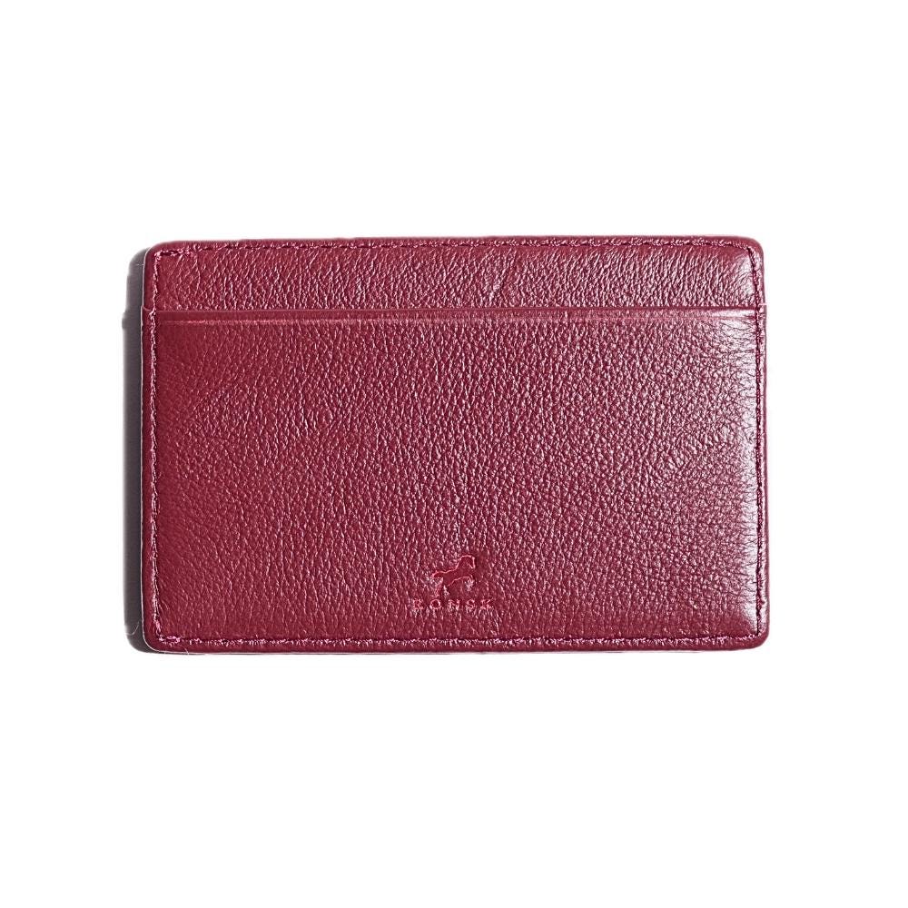 Malbec burgundy leather card holder without AirTag holder