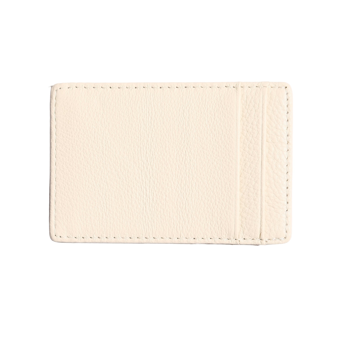 Porcelain cream leather card holder, reverse view