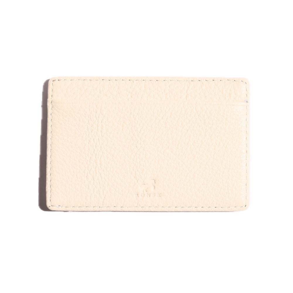 Porcelain cream leather card holder without AirTag holder